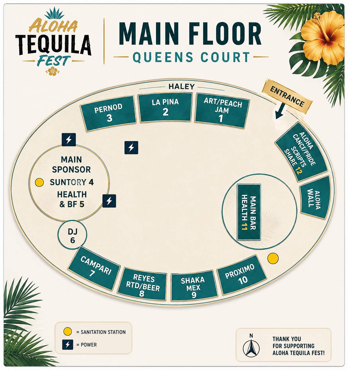 Main Floor — Queens Court floor map